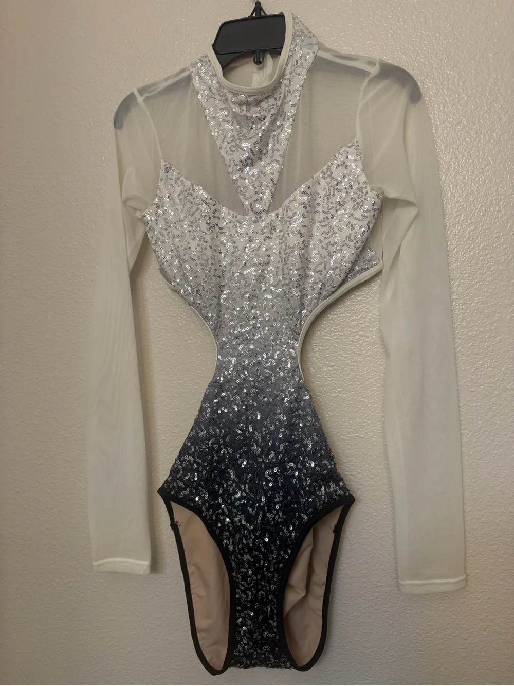 WEISSMAN Dance Costume Ombre sequin jazz contemporary black Leotard SQ11113 SA